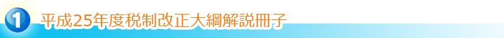 「平成25年度税制改正大綱解説冊子」プレゼント